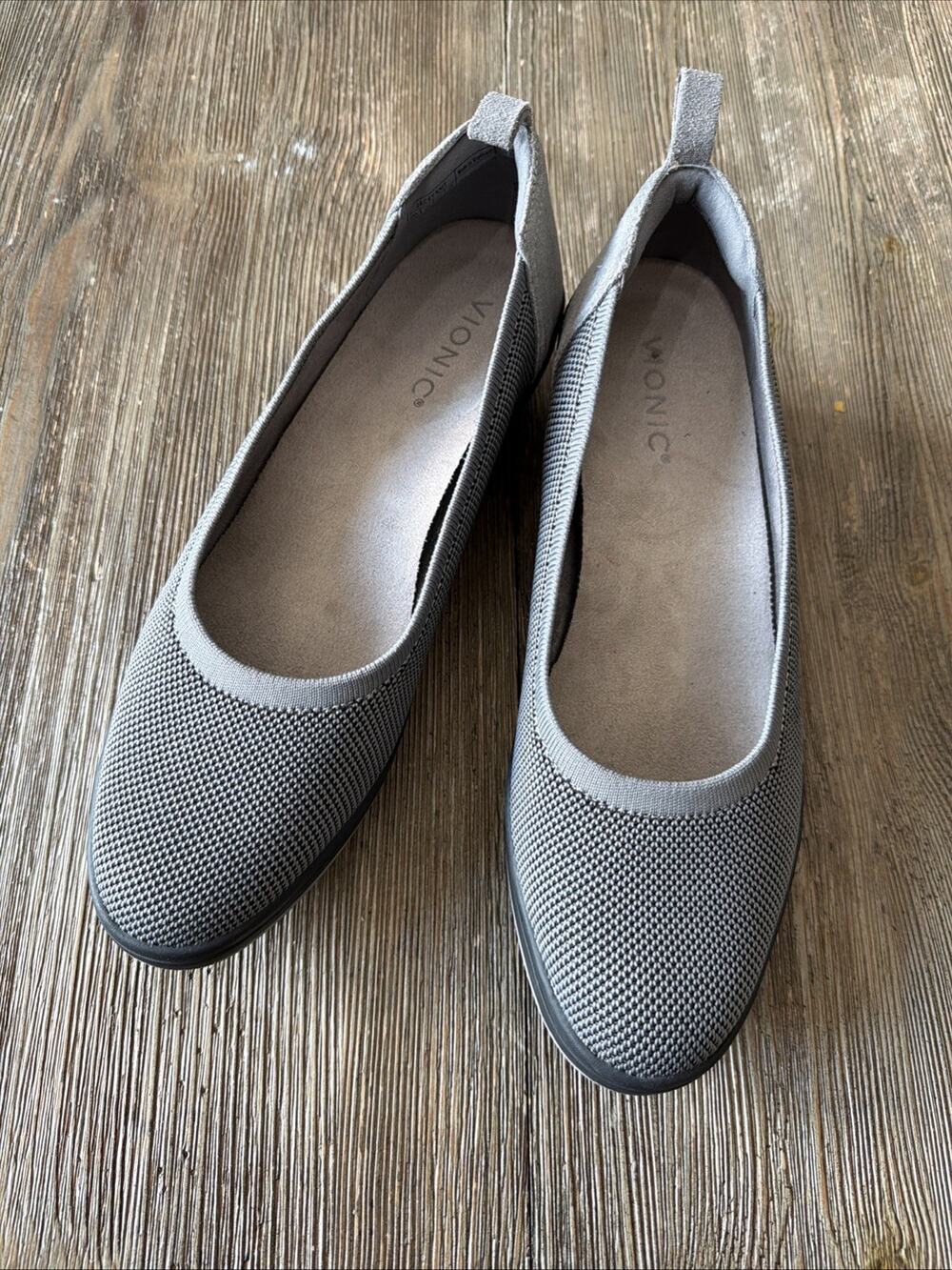 7594 Vionic Womens Jacey Knit Charcoal Mary Janes Size 10 US